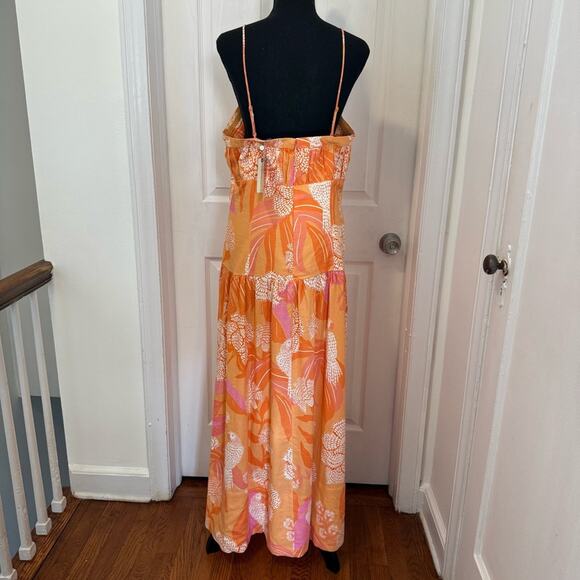 Farm Rio x Anthropologie Linen Blend Strapless Drop-Waist Maxi Dress - Picture 6 of 12
